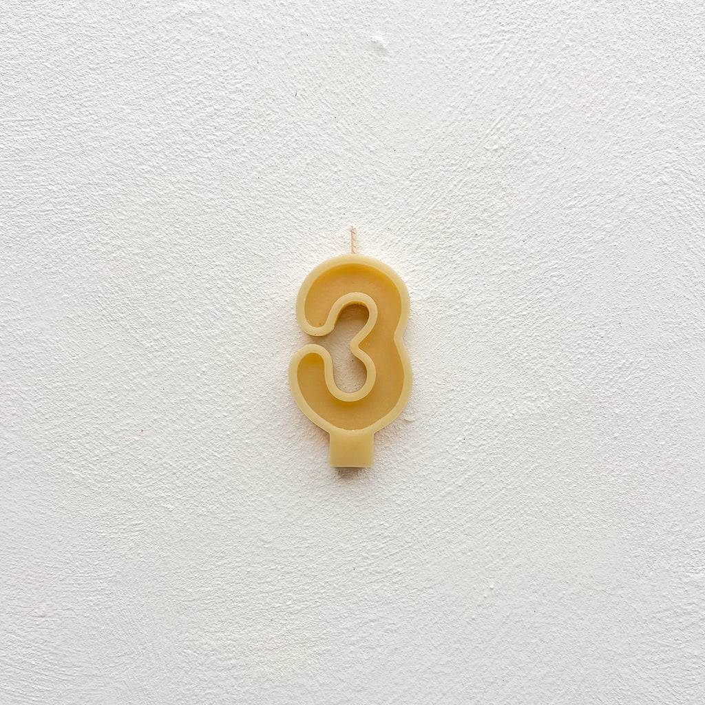Beeswax Number Candles