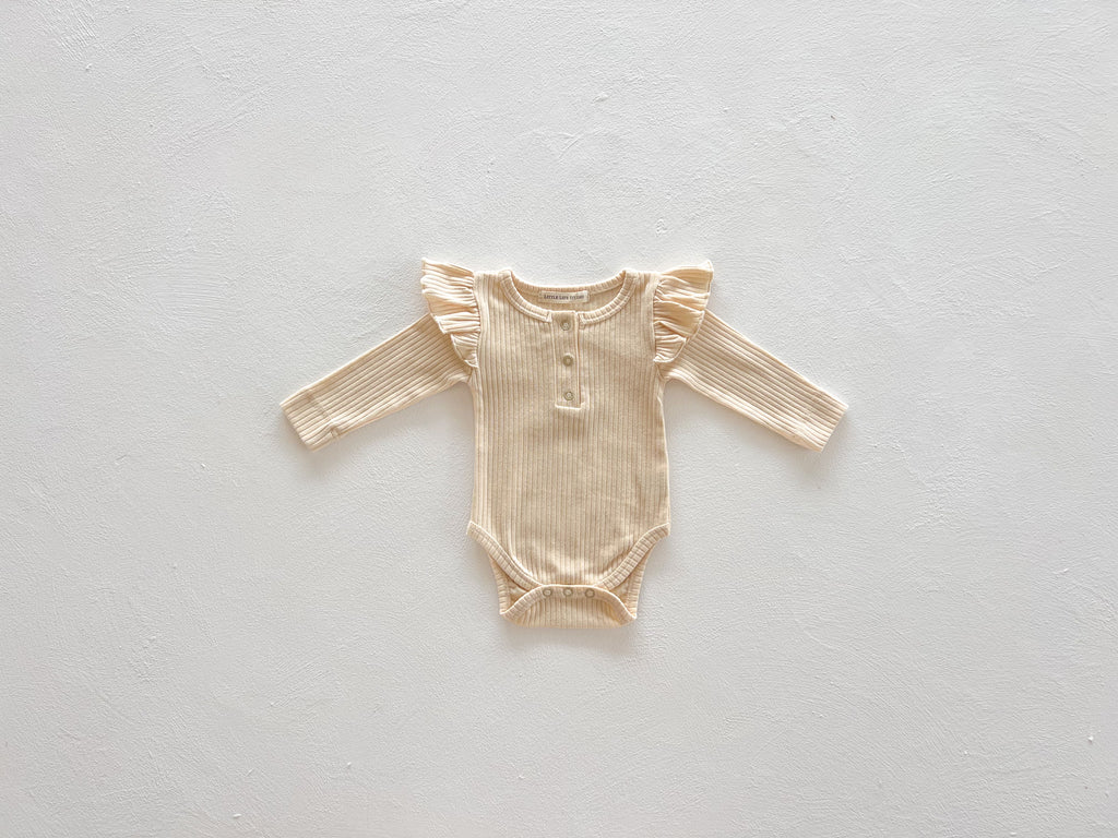 Organic Ribbed Frill Bodysuit