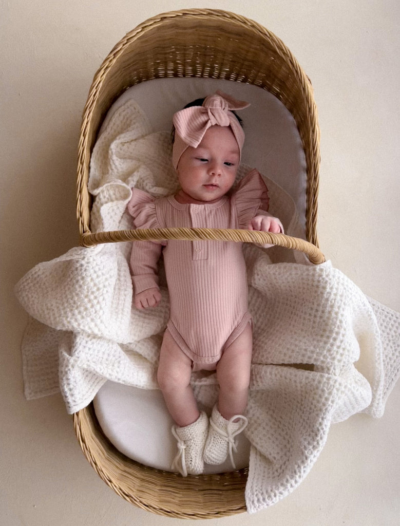Organic Ribbed Frill Bodysuit
